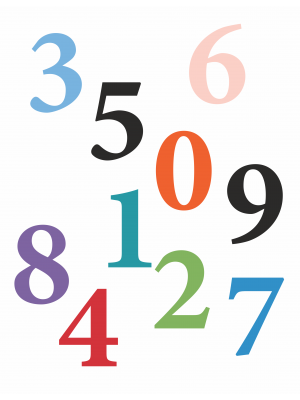 Stickere perete - Numerele jucause 0 - 9 colorate