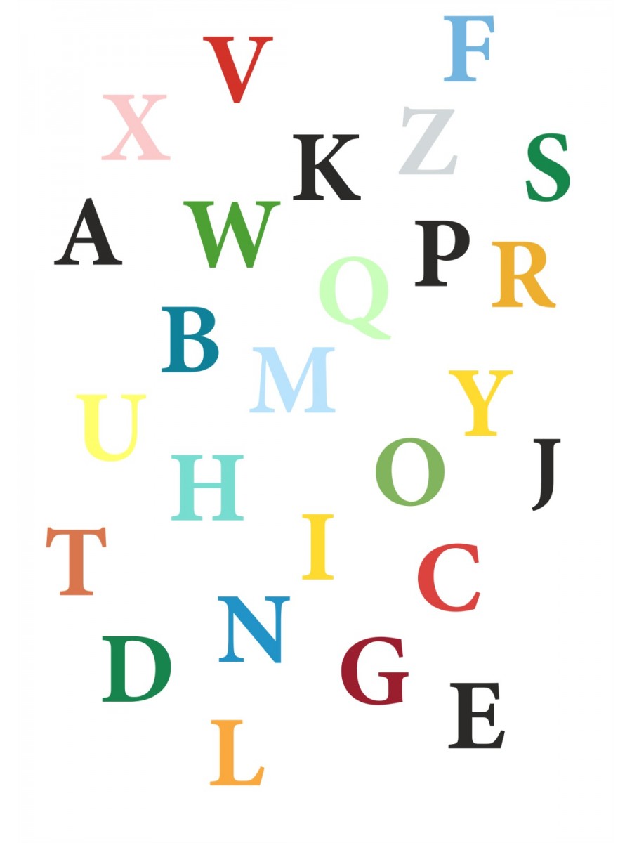Stickere perete - Alfabetul cu litere Mari colorate