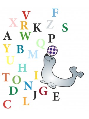 Stickere perete - Invata cu Foka Alfabetul cu litere Mari 
