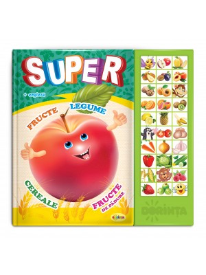 Carte cu sunete - Super fructe, legume,... romana + engleza