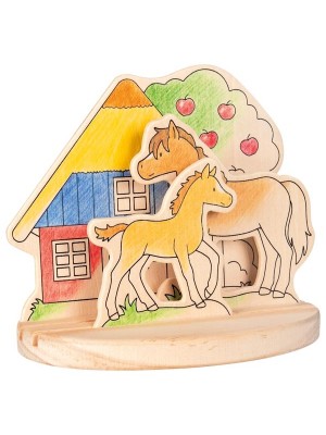 Imagini din lemn pentru colorat - Ferma de ponei