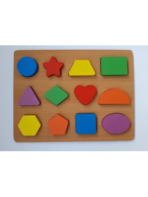 Puzzle din lemn cu forme geometrice